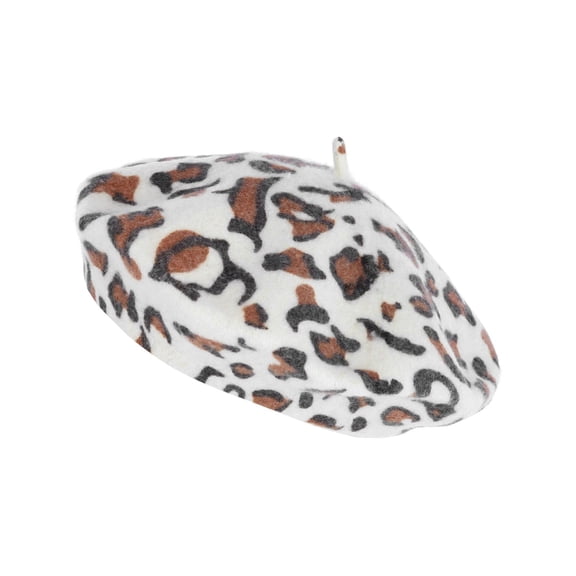 Angela & William  French Leopard Print Wool Beret Hat (Women)
