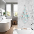 thumbnail image 6 of Floral Flowers on Blue Cotton Face Towels Soft Hand Towel Absorbent Bathroom Towel for Kitchen Hotel Decoration, 6 of 7