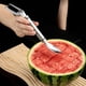 thumbnail image 5 of Cortador de sandía 3 en 1 de acero inoxidable con tenedor y cuchillo | Cortador de fruta inoxidable para cubos y rebanadas | Aparato de cocina ligero y portátil para fiestas familiares y camping., 5 of 5