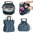 thumbnail image 2 of Astronaut and Rocket Blue Pattern Drawstring Insulated Lunch Bag for Women, Stain-Resistant Large Lunch Tote with Multi-Pockets for Work Office, 2 of 6