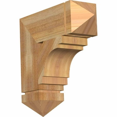 Ekena Millwork 6"W x 22"D x 26"H Merced Arts & Crafts Rough Sawn Bracket, Western Red Cedar