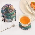 thumbnail image 5 of Haosy Set of 6 Drink Woven Coaster with Holder Heat Resistant Non-Slip Bar Coasters 4 Inches Lighthouse on Island and Bridge, 5 of 7