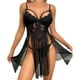 thumbnail image 1 of Gibobby camisones de talla grande sexy encaje ropa interior uniformes ropa interior camisón vestido (Negro, M), 1 of 5