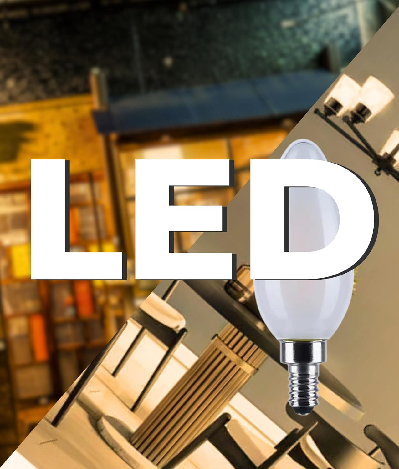Satco S12158 LED B11 Light Bulbs 4.5W 120V 3000K Frosted Finish E12 Candelabra Base Dimmable WET Location (6 Pack)