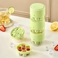 thumbnail image 2 of Press Type Ice Tray with Lid for Kitchen, Sealed Leakproof Ice Maker, Long Strip Mold for Freezer, Portable Ice Pop Maker for Iced Coffee Cocktail Party, Stackable Plastic, 4-Cavity, 2 of 6