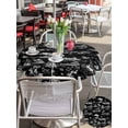 thumbnail image 5 of Outdoor Tablecloth with Umbrella Hole for Patio/Picnic/Party/Camping, Coastal Nautical Waterproof Table Cloth Round Cover Washable, Summer Ocean Beach Sea Corals Black (Dia 54"), 5 of 8