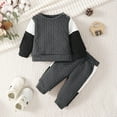 thumbnail image 4 of MEZZALL Boys Outfits Set Knitted Long Sleeve Baby Suit Color Block Autumn Boys School Parties And Everyday Adventures Stylish Toddler Clothing, 4 of 7