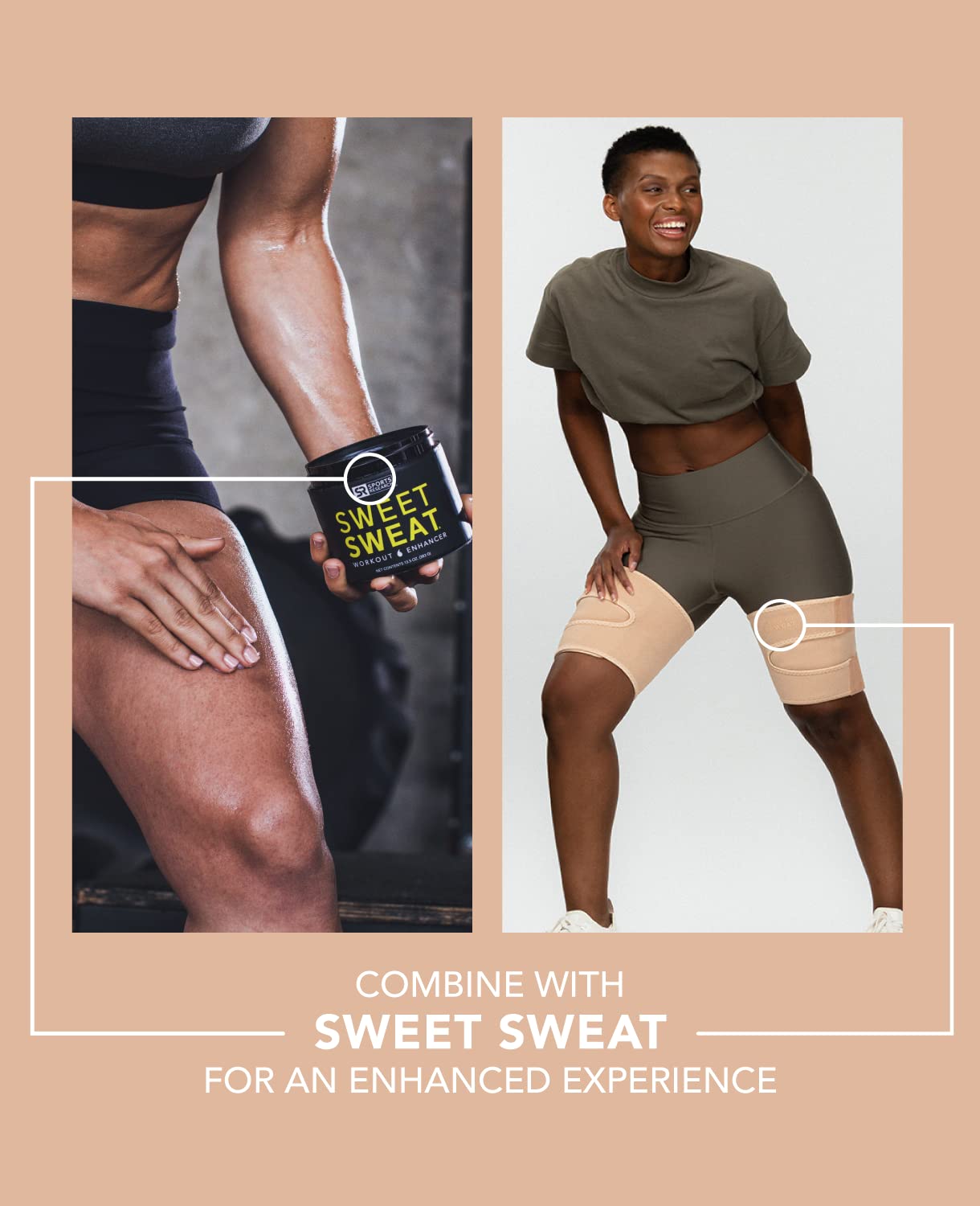 Sweet Sweat Thigh Trimmer Toned Stone L 31.3 x 8.7in W Wash Bag Walmart