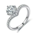 thumbnail image 2 of Moissanite Engagement Rings 1.0/2.0cttw D Color VVS1 925 Sterling Silver Crown Wedding Rings Mask Promise Ring Wedding Band Eternity Rings for Women with Certificate, 2 of 18