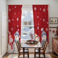 thumbnail image 5 of Red Christmas Sheer Curtains 96 Inches Long, Xmas Snowman Snowflake Winter Holiday Light Filtering Window Curtains for Living Room/Bedroom, Rod Pocket Voile Sheer Drapes, 52"W x 96"L, 2 Panels, 5 of 9