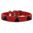 thumbnail image 3 of Skull Widget Genuine Leather Dog Collar Red 20, 3 of 3