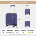 thumbnail image 3 of Joyway Valise Cabine 18 Pouces Légère à Coque Rigide avec Cadenas TSA Roues Pivotantes Approuvée par les Compagnies Aériennes, 3 of 8
