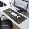 thumbnail image 2 of Golden Line Circle Line Theme&nbsp;desk Mouse Padwaterproofno Slip&nbsp;for Office Home Work Gaminggaming Mouse PadRubber Base Mousepad with Stitched Edges 31.5x11.8inches, 2 of 7