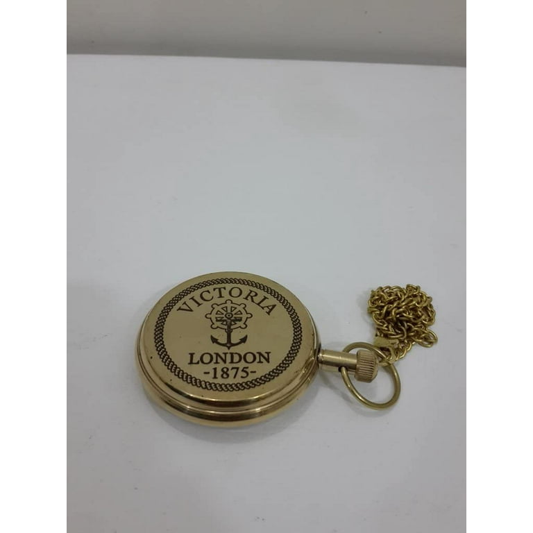 Nautical Vintage Victoria London 1875 with Hand Chain Gift Pocket Watch Women s Size One size Gold