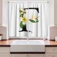 thumbnail image 2 of Ambesonne Letter F Kitchen Curtains, Frangipani Green Theme, 55"x39", Yellow Green Black, 2 of 3