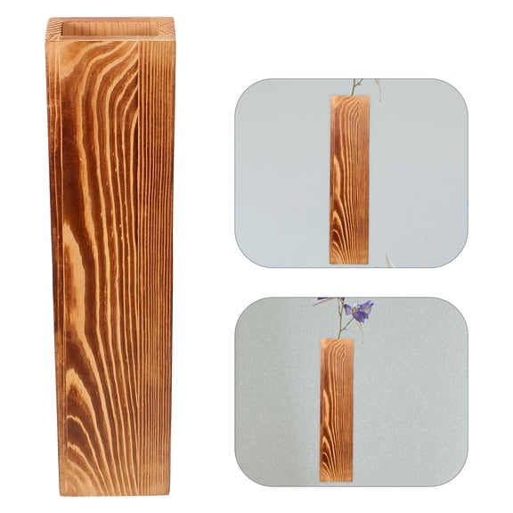 SEWACC 1Set Rustic Wall Planter 30x7x4in Multi Color Wood Material Wall Mounted Vase for Decor
