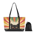 thumbnail image 7 of FORMRS Canvas Laptop Tote Bag for Women with 15.6" Computer Compartments Shoulder Handbag, Colorful Black Cat, 7 of 7