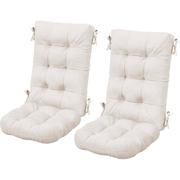 SERWALL Outdoor Rocking Chair & Adirondack Cushion Set of 2, Non Skid Slip and Watreproof,for Outdoor and Indoor,Beige