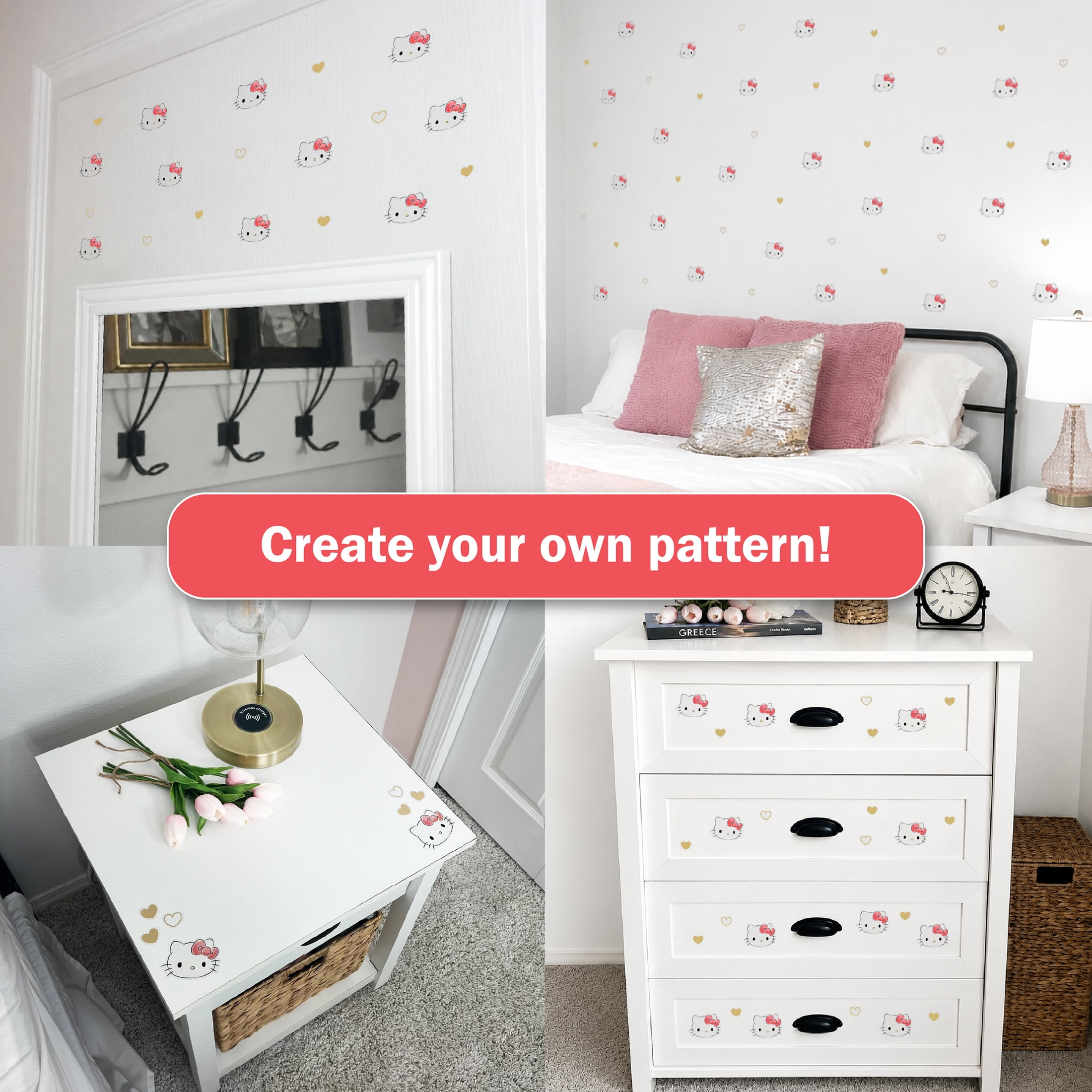 Wall Palz Hello Kitty Vinyl Wall Decals Peel and Stick Room Decorations