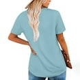 thumbnail image 3 of Womens Fake Two-Piece Shirts Cute Summer Lightweight Tunic Flowy Tops Short Sleeve Pleated Blouse Dressy Casual, 3 of 7