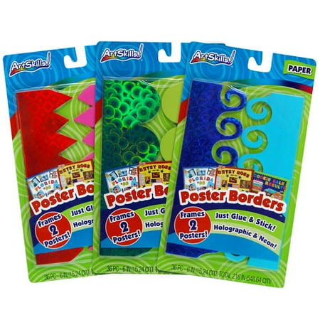 Artskills Poster Borders, Neon/Holographic Assorted Colors