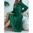 thumbnail image 6 of Women's Long Sleeve V-Neck A-Line Flowy Maxi Dress, 6 of 9
