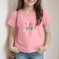 thumbnail image 2 of kpoplk Girls Basic Plain T Shirts 5-16 Years Kids Cotton Summer Tops Crewneck Short Sleeve Tees(Pink,7-8 Y), 2 of 5