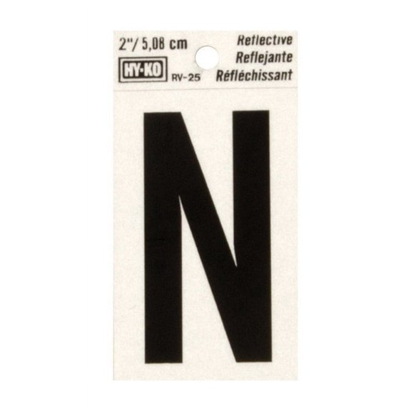 Hy-Ko Products 79308 2 in. Reflective Vinyl Letter N
