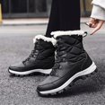 thumbnail image 2 of JFBUJC Bottes d'Hiver Imperméables pour Femmes Bottines Chaudes en Fourrure Isolée Lacets Courtes Chaussures d'Intérieur et d'Extérieur, 2 of 5