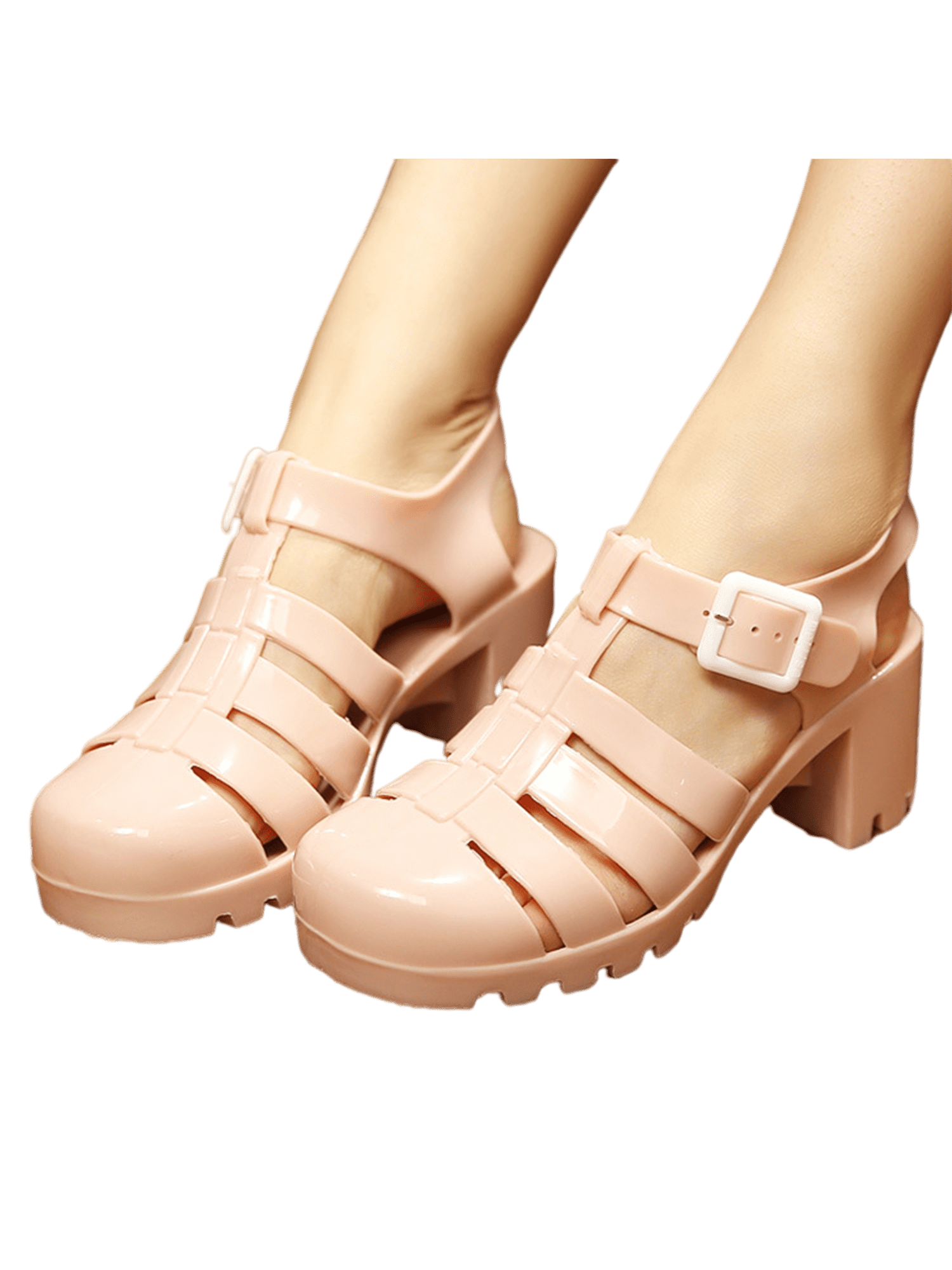 jelly heel sandals