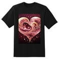 thumbnail image 2 of Plus Size Shirt for Women Oversized Black Tops for Women Short Sleeves Shirt for Women Heart T Shirt Crewneck Shirt for Women M, 2 of 5