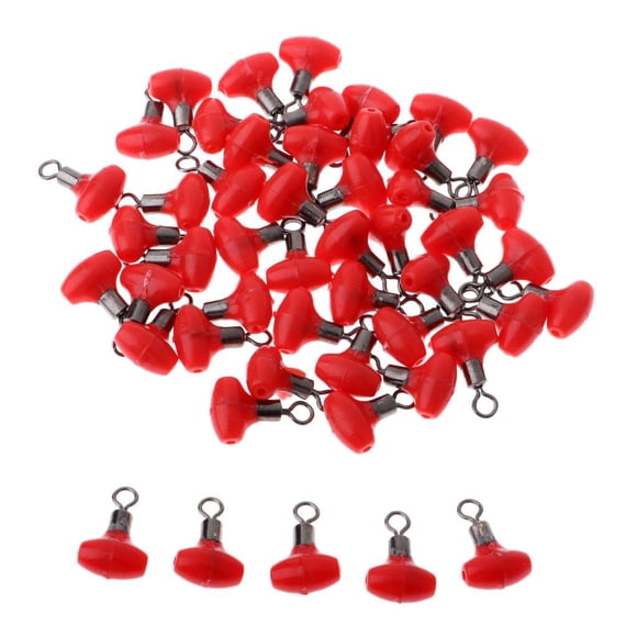 S SERENABLE Fishing Swivels Double Hole Line Sinker Hook Connector Red 7x12mm
