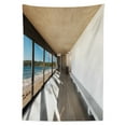 thumbnail image 3 of Ambesonne Beach Tablecloth Rectangular Table Cover, Ocean Sea Waves Sand View, 60"x90", Pale Brown Sky Blue, 3 of 4