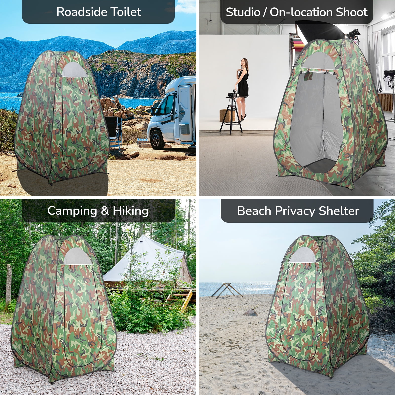 Zimtown 47"x 47" Portable Bathroom Tent Pop up Tent with Handbag Green