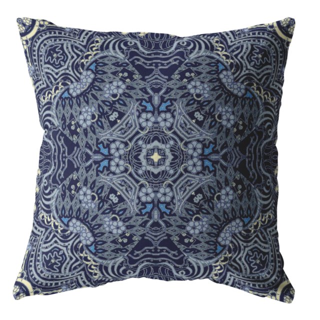 Amrita Sen Coussin en Daim Soufflé et Fermé, Indigo