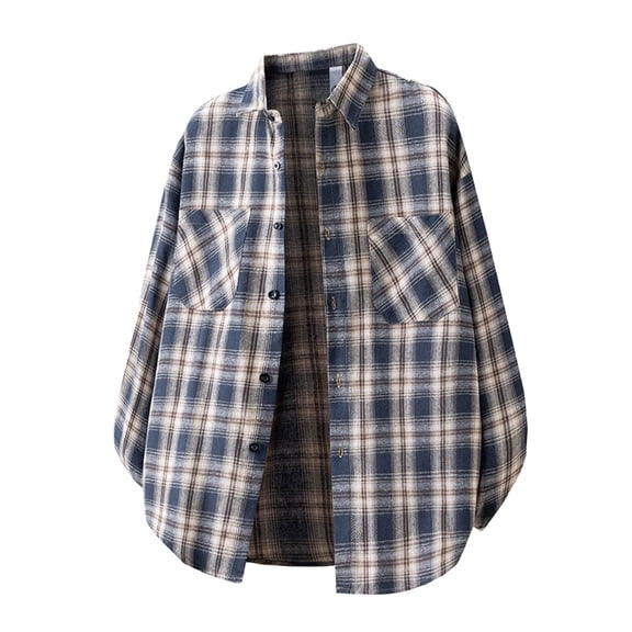 RUTAYY Men's Shirts Casual Everyday Wear Plaid Print Long Sleeve Button Down Pocket Outerwear Spring Summer Fall Vacation Beach Blouse