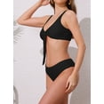 thumbnail image 2 of DARING DIVA Women's Lace Up Decoration Push Up Bikini Sets Small Black, 2 of 6