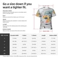 thumbnail image 4 of Bixox Men's The World Map with Cartoon Animals Printed Short Sleeve Skinny Athletic T-Shirt, 4 of 6