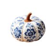 thumbnail image 2 of Vintage Floral Cloth Pumpkin Decoration, Soft Fabric Pumpkin Shelf Ornament, Modern Farmhouse Tabletop Pumpkin Decor for Home Party Display, 2 of 7