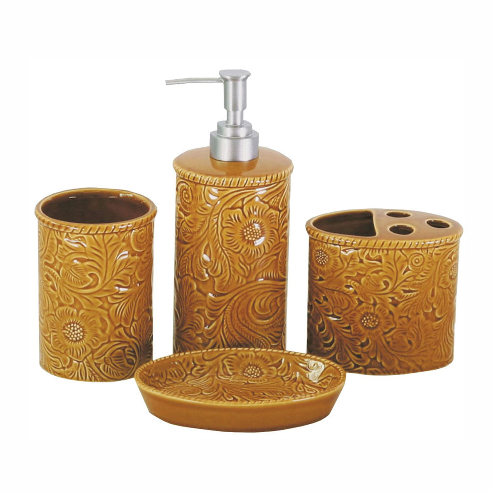 HiEnd Accents 4 Piece Savannah Bathroom Accessories Set