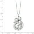 thumbnail image 2 of Sentimental Expressions Sterling Silver Rhodium-plated CZ Family of 3 Gathering 18in. Necklace QQSX587, 2 of 2