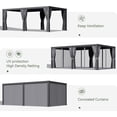 thumbnail image 6 of Sunmthink 12' x 20' Louvered Pergola, Outdoor Aluminum Pergola with Curtains & Netting for Decks, Gardens and Backyards, Gray, 6 of 9