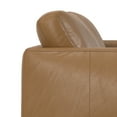 thumbnail image 6 of Simpli Home Stevens Modern, Mid - Century 81 inch Wide Sofa in Butternut Brown Genuine Leather, 6 of 12