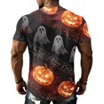 thumbnail image 6 of Fabrcox Halloween Mens Tshirts Funny Ghost Pumpkin Witch Mens Graphic T Shirts Fall Winter Festival Mens Short Sleeve Tshirts Blue XXL, 6 of 6