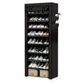 thumbnail image 2 of UDEAR 9 Tier Shoe Rack with Dustproof Cover Shoe Shelf Storage Organizer Black, 2 of 4