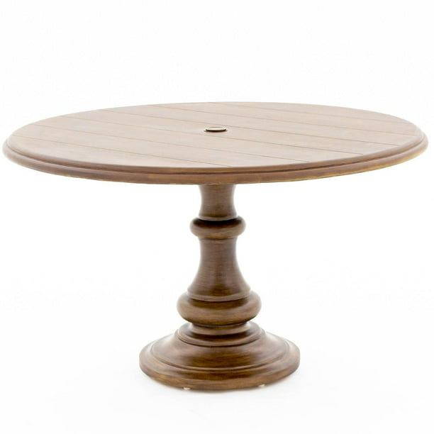 Round Pedestal Patio Dining Table, 48 Round Outdoor Pedestal Table