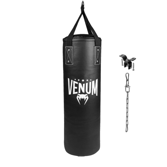 Venum Origins Punching Bag - Black/White (ceiling mount included)