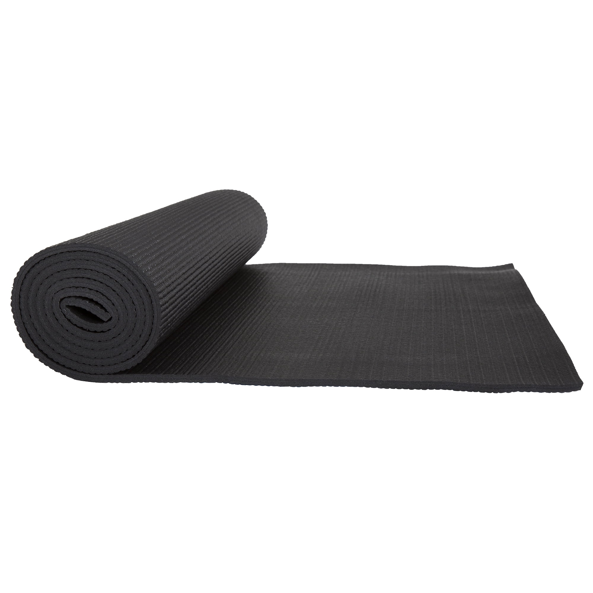 Wakeman Fitness Yoga Mat - Non-Slip 1/4 Inch Thick Black Mat