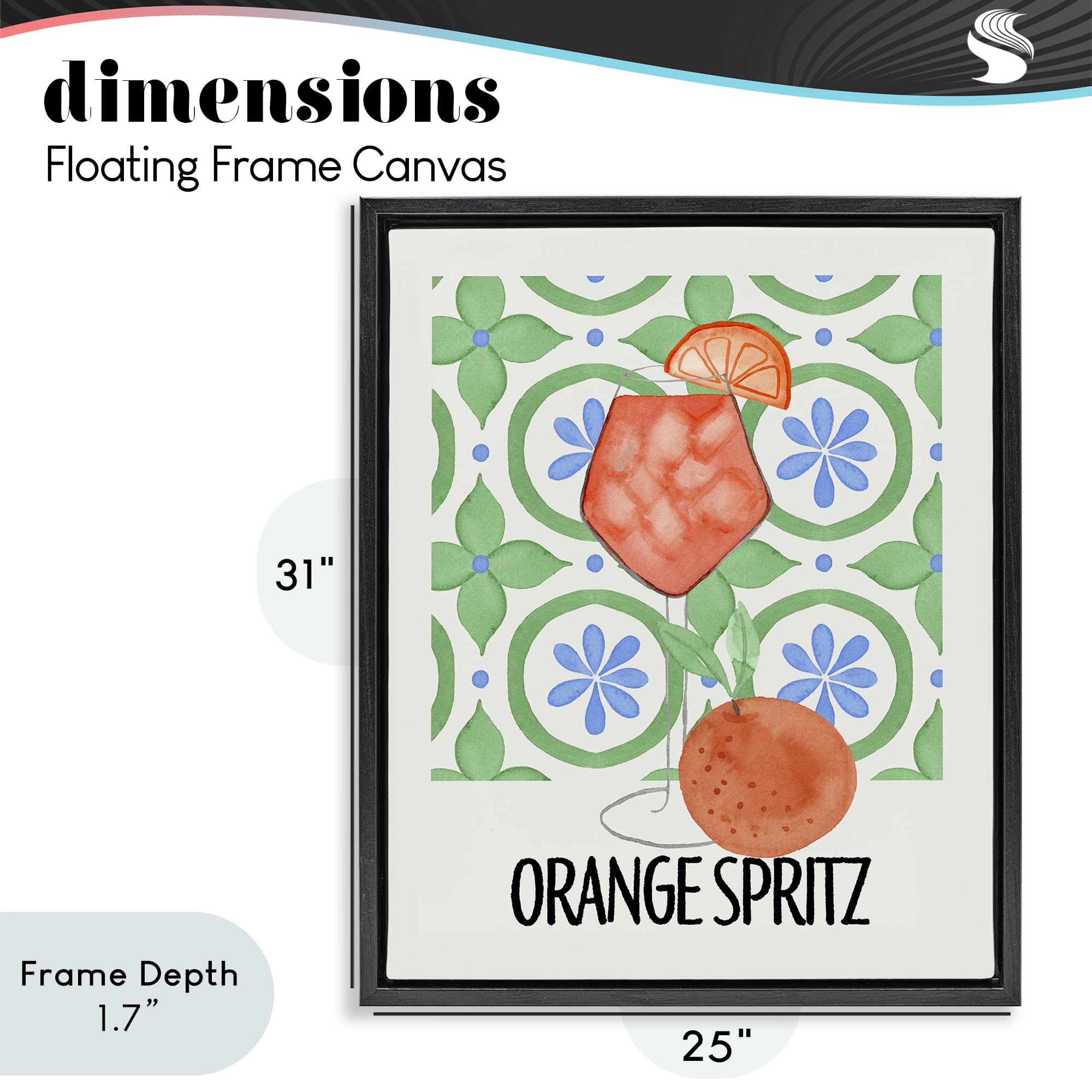 Stupell Industries Orange Spritz On My Mind Black Framed Floater Canvas Wall Art, design by Nina Jacobs