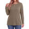 thumbnail image 2 of MOSHU 3 Pack T Shirts for Women Crew Neck Plus Size Women Shirts Long Sleeve Tees Casual Basic Fall Tops, 2 of 9